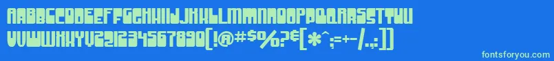 SF Groove Machine Upright Font – Green Fonts on Blue Background