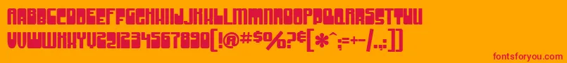 SF Groove Machine Upright Font – Red Fonts on Orange Background