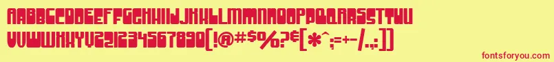SF Groove Machine Upright Font – Red Fonts on Yellow Background