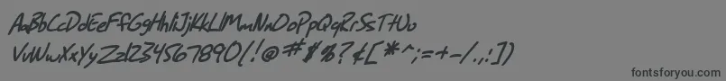 フォントSF Grunge Sans Bold Italic – 黒い文字の灰色の背景