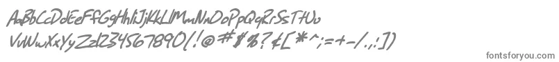 フォントSF Grunge Sans Bold Italic – 白い背景に灰色の文字