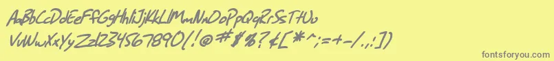 SF Grunge Sans Bold Italic Font – Gray Fonts on Yellow Background