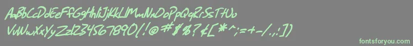 SF Grunge Sans Bold Italic Font – Green Fonts on Gray Background