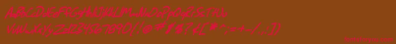 Police SF Grunge Sans Bold Italic – polices rouges sur fond brun