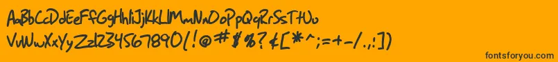SF Grunge Sans Bold-Schriftart – Schwarze Schriften auf orangefarbenem Hintergrund