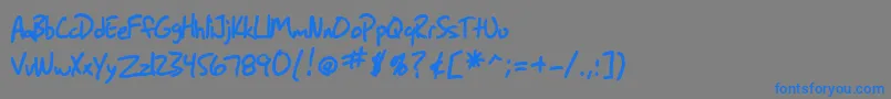 Шрифт SF Grunge Sans Bold – синие шрифты на сером фоне