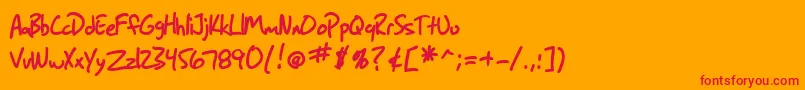 SF Grunge Sans Bold Font – Red Fonts on Orange Background