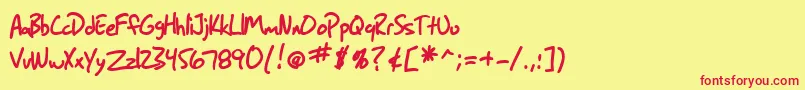 SF Grunge Sans Bold Font – Red Fonts on Yellow Background