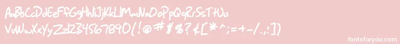 フォントSF Grunge Sans Bold – ピンクの背景に白い文字