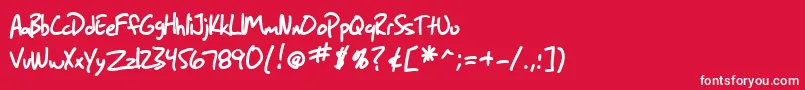 SF Grunge Sans Bold Font – White Fonts on Red Background