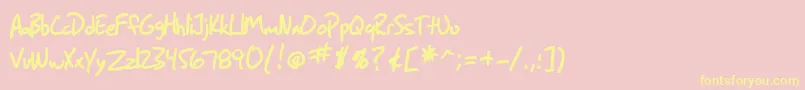 SF Grunge Sans Bold Font – Yellow Fonts on Pink Background