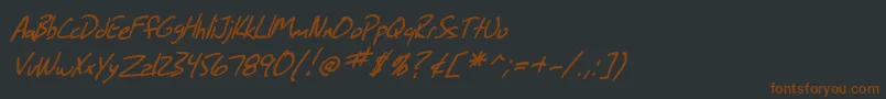 Шрифт SF Grunge Sans Italic – коричневые шрифты на чёрном фоне