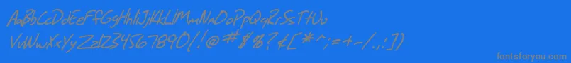 Шрифт SF Grunge Sans Italic – серые шрифты на синем фоне