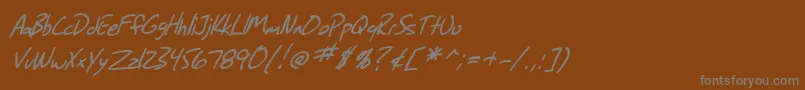 Шрифт SF Grunge Sans Italic – серые шрифты на коричневом фоне
