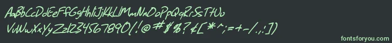 Шрифт SF Grunge Sans Italic – зелёные шрифты на чёрном фоне