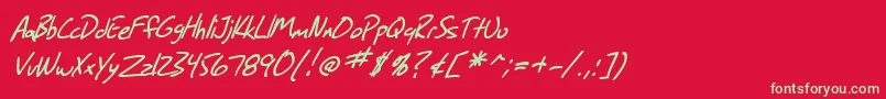 Шрифт SF Grunge Sans Italic – зелёные шрифты на красном фоне