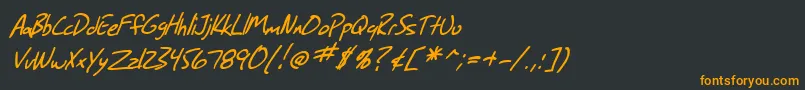 Шрифт SF Grunge Sans Italic – оранжевые шрифты на чёрном фоне