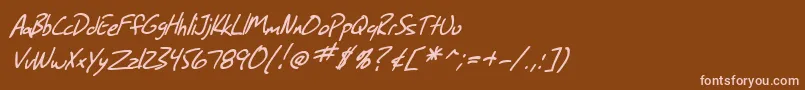 フォントSF Grunge Sans Italic – 茶色の背景にピンクのフォント