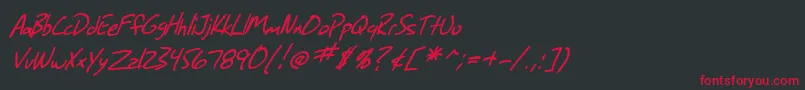 Шрифт SF Grunge Sans Italic – красные шрифты на чёрном фоне