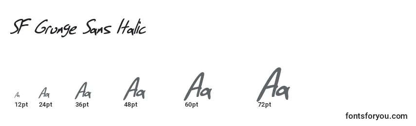 Размеры шрифта SF Grunge Sans Italic