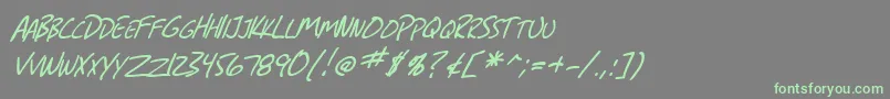 SF Grunge Sans SC Italic Font – Green Fonts on Gray Background