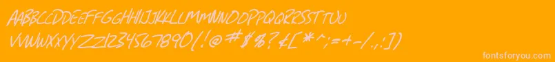 Шрифт SF Grunge Sans SC Italic – розовые шрифты на оранжевом фоне