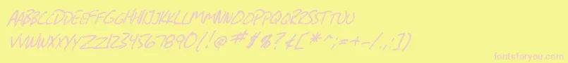 SF Grunge Sans SC Italic Font – Pink Fonts on Yellow Background