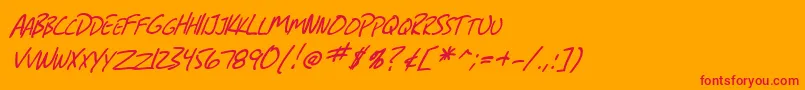 SF Grunge Sans SC Italic Font – Red Fonts on Orange Background