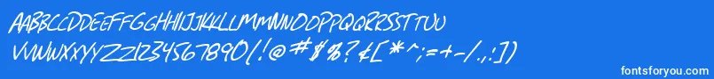 fuente SF Grunge Sans SC Italic – Fuentes Blancas Sobre Fondo Azul