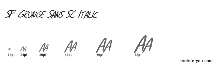 Größen der Schriftart SF Grunge Sans SC Italic