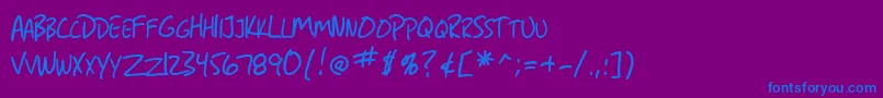SF Grunge Sans SC Font – Blue Fonts on Purple Background