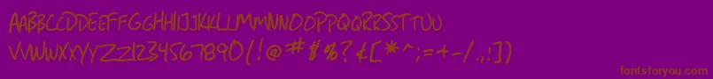 SF Grunge Sans SC Font – Brown Fonts on Purple Background