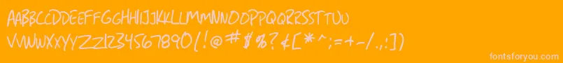 SF Grunge Sans SC-Schriftart – Rosa Schriften auf orangefarbenem Hintergrund