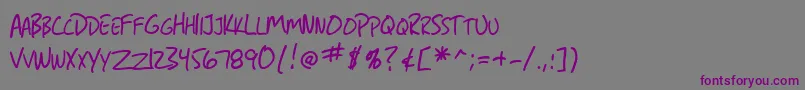 SF Grunge Sans SC Font – Purple Fonts on Gray Background