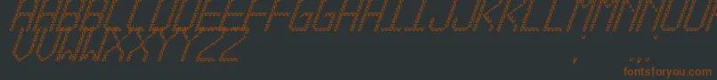 Fonte TriangledTfbCursive – fontes marrons em um fundo preto