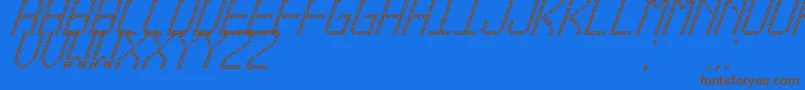 Weitere Informationen zur TriangledTfbCursive-Schriftart TriangledTfbCursive-Schriftart – Braune Schriften auf blauem Hintergrund