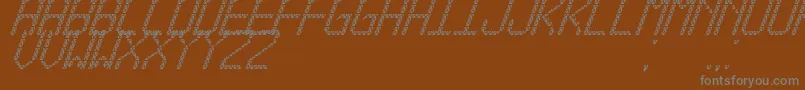 Fonte TriangledTfbCursive – fontes cinzas em um fundo marrom