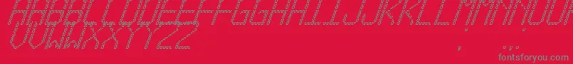 フォントTriangledTfbCursive – 赤い背景に灰色の文字