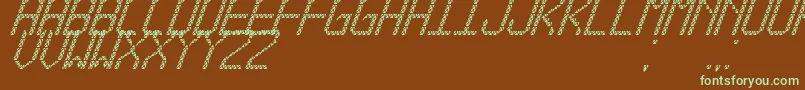 TriangledTfbCursive Font – Green Fonts on Brown Background