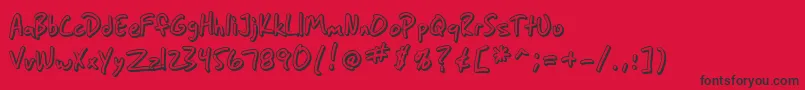 SF Grunge Sans Shadow Font – Black Fonts on Red Background