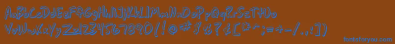 SF Grunge Sans Shadow Font – Blue Fonts on Brown Background