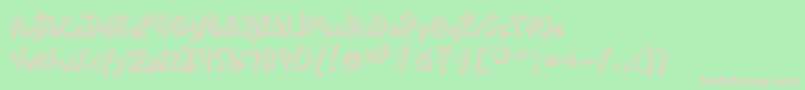 フォントSF Grunge Sans Shadow – 緑の背景にピンクのフォント