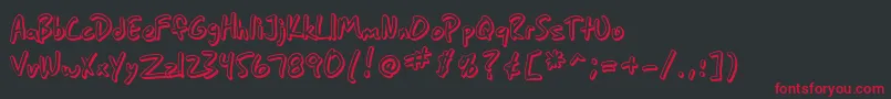 SF Grunge Sans Shadow Font – Red Fonts on Black Background