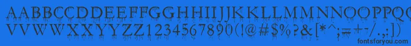 SF Gushing Meadow SC Font – Black Fonts on Blue Background