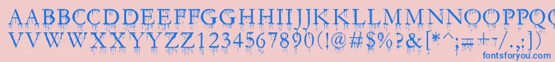 SF Gushing Meadow SC Font – Blue Fonts on Pink Background