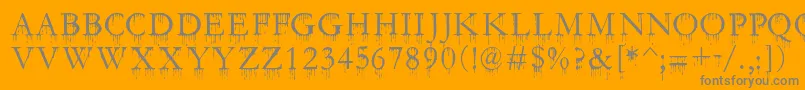 SF Gushing Meadow SC Font – Gray Fonts on Orange Background