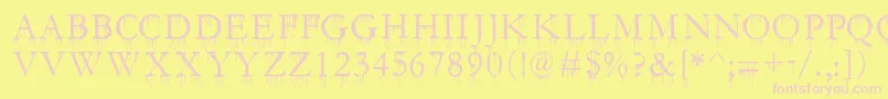 SF Gushing Meadow SC Font – Pink Fonts on Yellow Background