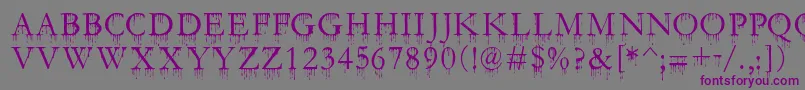 SF Gushing Meadow SC Font – Purple Fonts on Gray Background