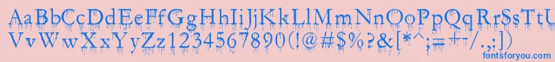 SF Gushing Meadow Font – Blue Fonts on Pink Background