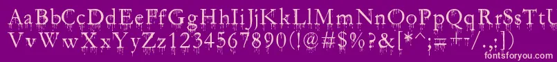 SF Gushing Meadow Font – Pink Fonts on Purple Background